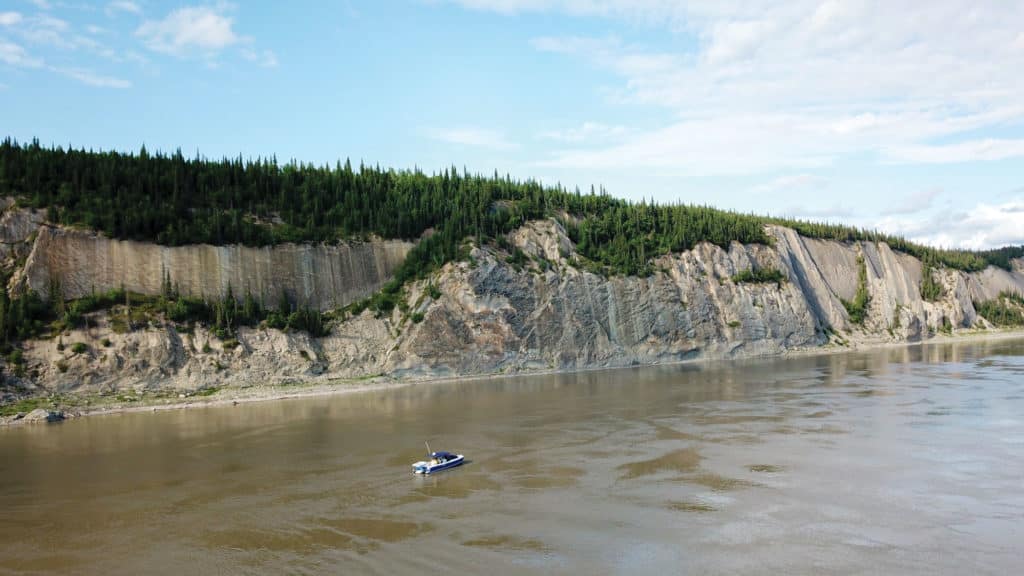 The Aspen catamaran on the Mackenzie River