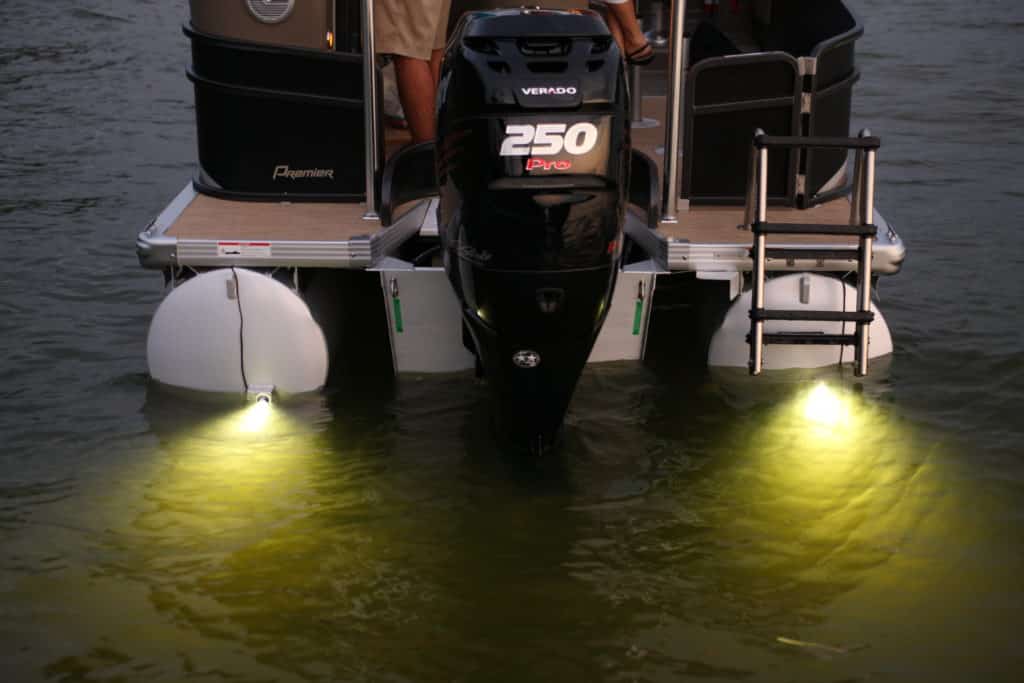 Lights on a pontoon boat