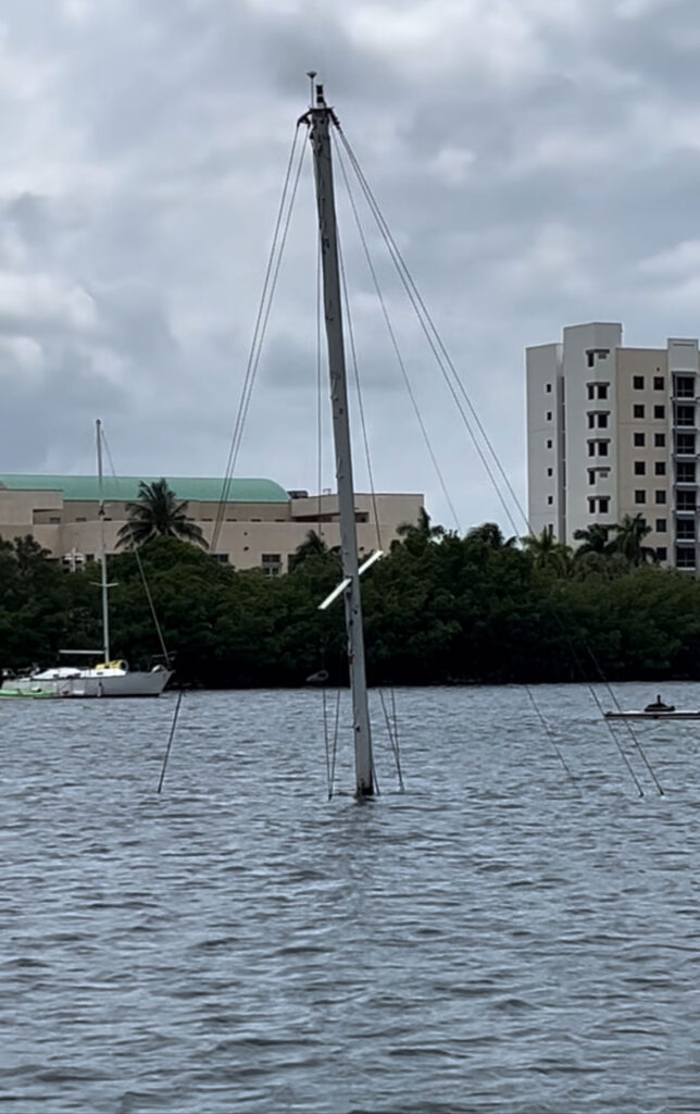 Sunken sailboat