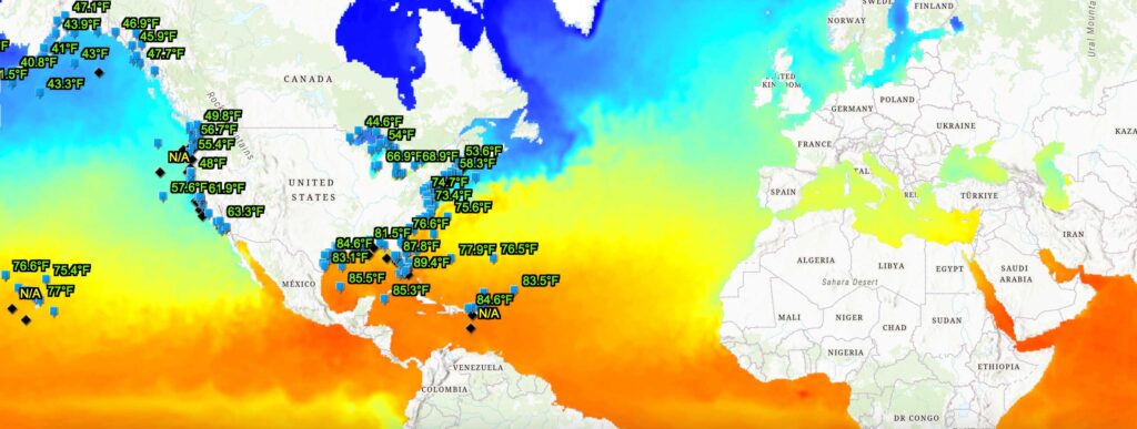 Water temps map