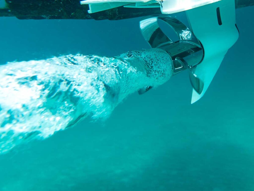 Sharrow propeller underwater