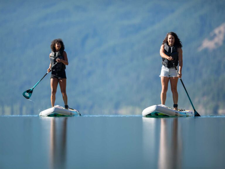 Two standup paddleboarders