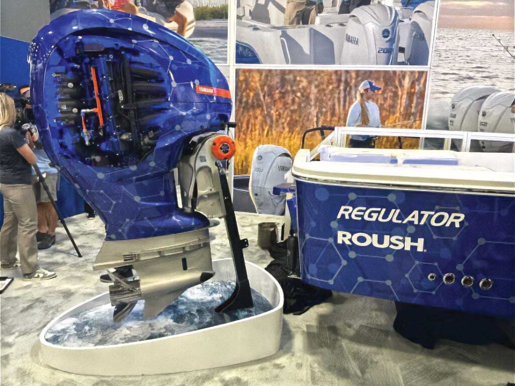 Regulator boat with hydrogen outboard