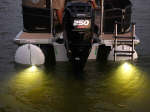 Lights on a pontoon boat