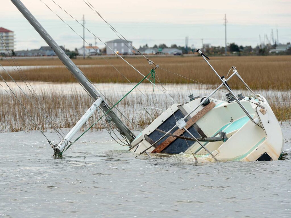 Abandoned sailboat