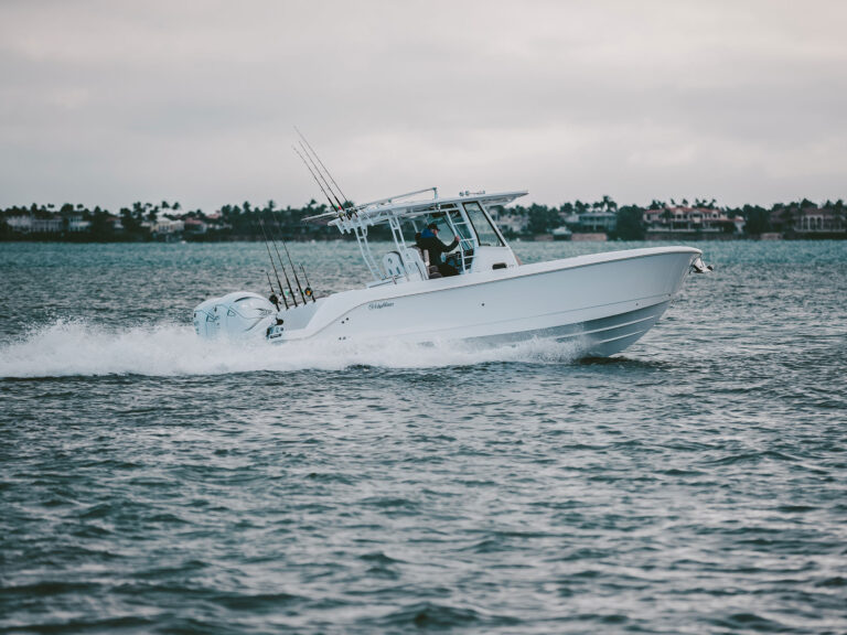 EdgeWater 340cc in the river