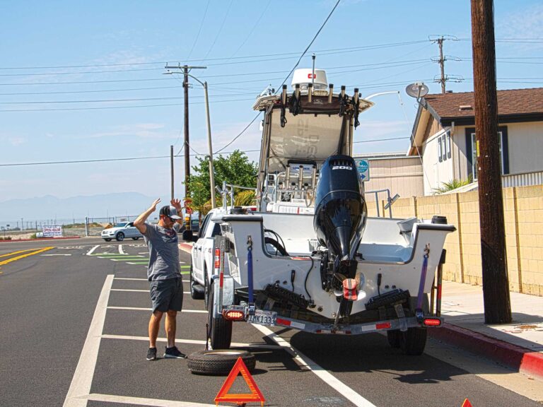 Boat trailer broken down