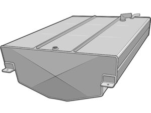 Boat fuel tank with fresh paint