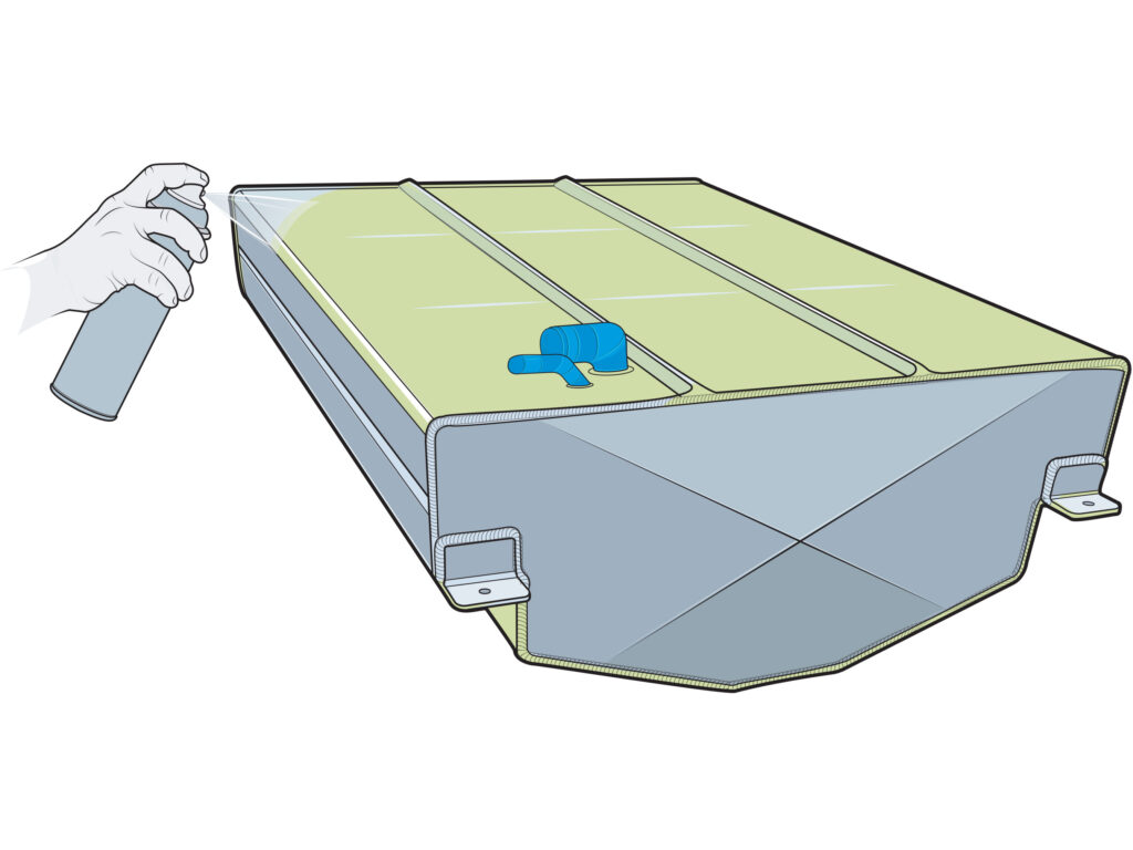 Applying EZ-Poxy to a fuel tank