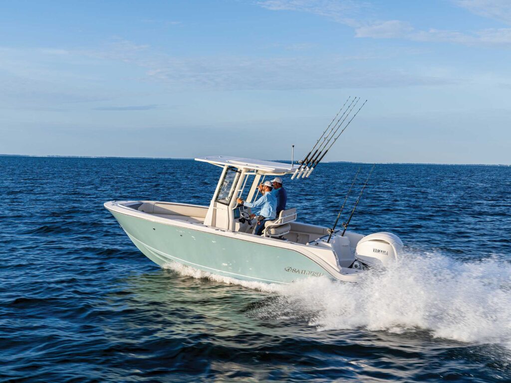 Sailfish 232 Center Console heading out to fish