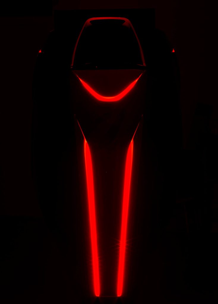 Seven Marine 627 Integrated Illumination shown in a night view.