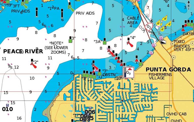 Navigational chart from a chartplotter
