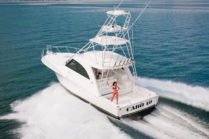 Jesenia was photographed onboard the Cabo 40 HTX.