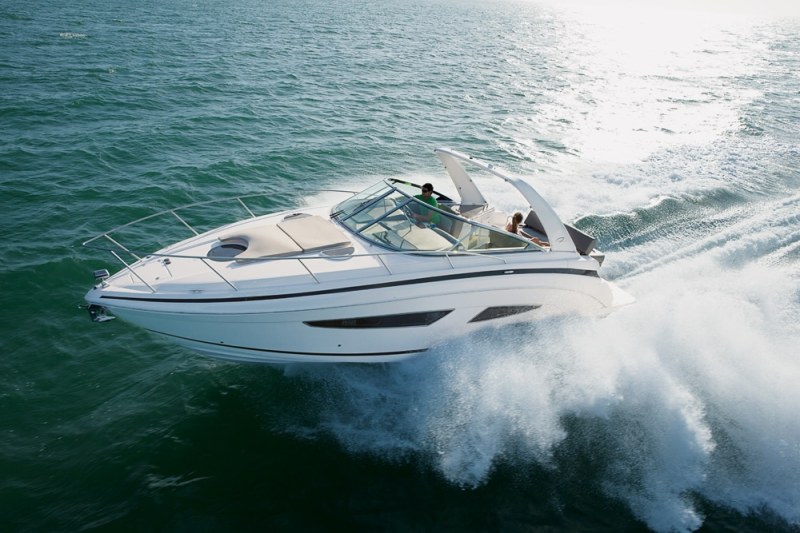 Regal 32 Express LOA: 32'0"
Beam: 10'4"
Draft (max): 2'11" (drive down)
Displacement (approx.): 12,650 lb.
Transom Deadrise: 21 degrees
Bridge Clearance: 10'6"
Fuel Capacity: 150 gal.
Max Horsepower: 760
Available Power: Twin MerCruiser or Volvo Penta gasoline sterndrive engines to 380 hp