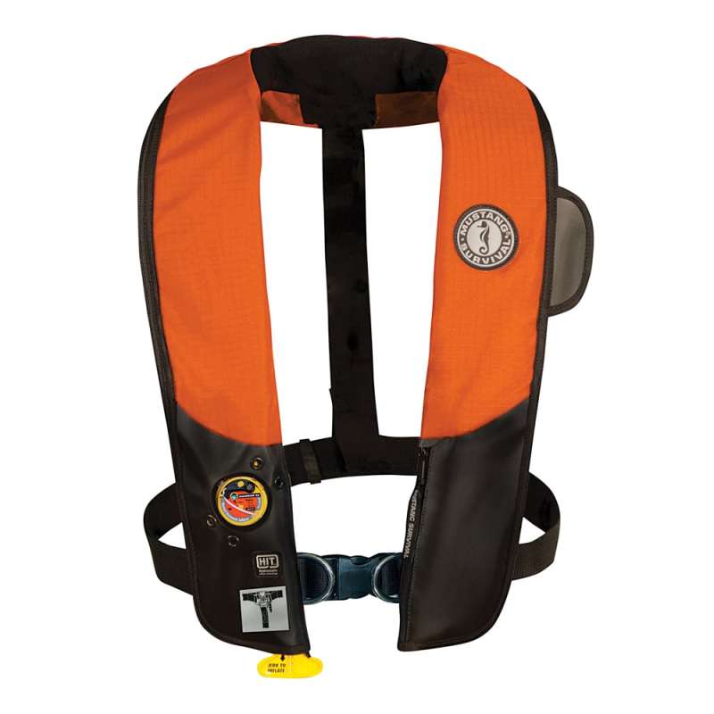 Mustang
MD3184 The Wet: This Mustang is serious stuff. It has a super-comfortable neoprene padded collar, highly visible inflator-status window and zippered splashproof pocket, and its 35-pound buoyancy qualifies it as Type II performance. It has the preferred hydrostatic inflator technology, which inflates on pressure from immersion rather than just saturation. The Dry: It's the heaviest at 2 pounds 6 ounces. It's also pricey; the rearm kit is a heavy hit at $60. $364; mustangsurvival.com