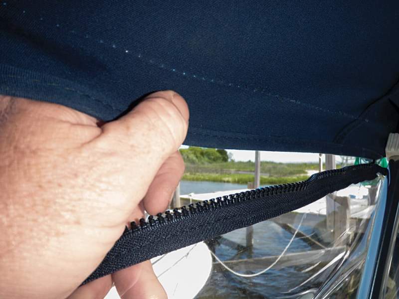 Replacing canvas zipper