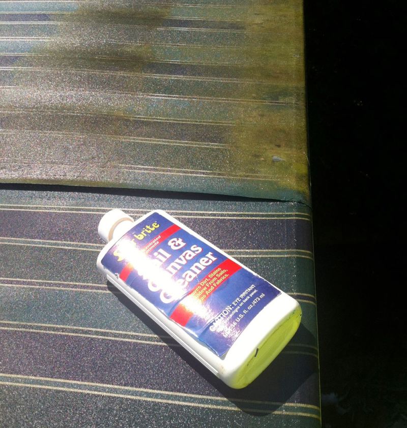 Cleaning a canvas boat cover