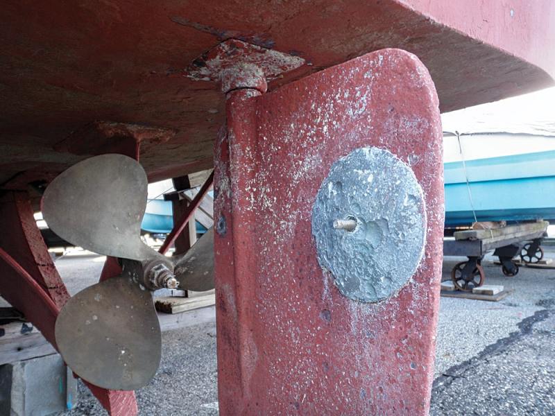 Sacrificial anodes (aka, "zincs")should be replaced when they have lost half of their mass