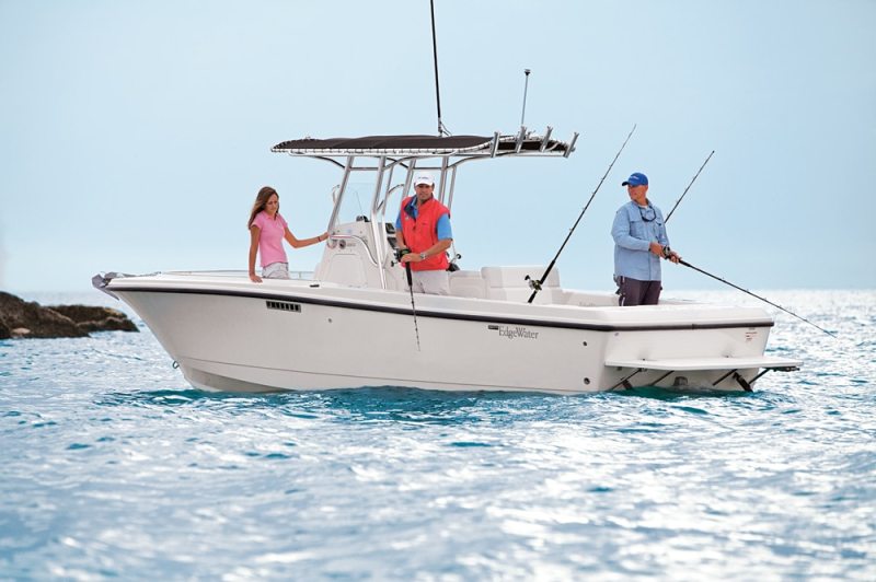 LOA: 22'6"
Beam: 8'6"
Draft (max): 3'0"
Displacement (approx): 4,400 lb.
Transom Deadrise: 20 degrees
Bridge Clearance: 8'6"
Max Cabin Headroom: 5'0"
Fuel Capacity: 72 gal.
Water Capacity: 19 gal.
Max Horsepower: 250
Available Power: Single Yanmar or Volvo Penta diesel sterndrive to 250 hp