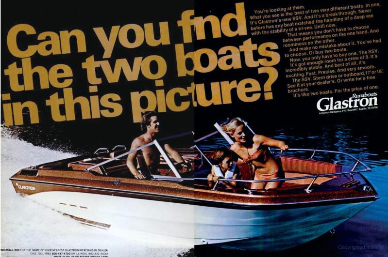 Glastron's new boat, from 1977