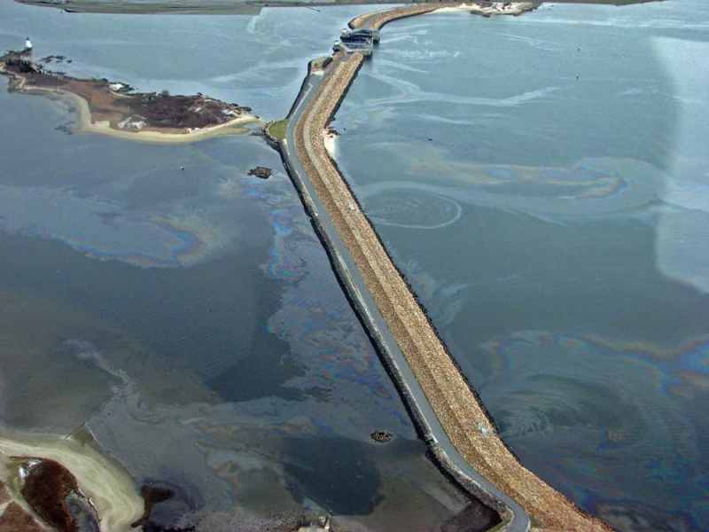 Indecisive? Not! New Bedford, Massachusetts has a 3-mile long hurricane barrier protecting the harbor and city. Built following the devastating hurricanes of 1938 and 1954, it is the largest stone structure on the East Coast of the US.