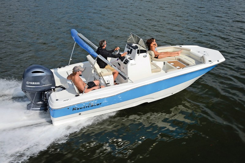 LOA: 20'9"
Beam: 8'6"
Dry Weight: 2,100 lb.
Seating/Weight Capacity: 10/1,450 lb.
Fuel Capacity: 66 gal. More Information: nauticstarboats.com