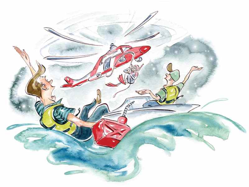 BTG0422-ILAB-Fuel Boater being rescued after running out of fuel