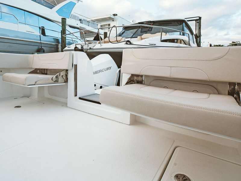 Aquila 28 Molokai Power Catamaran cockpit