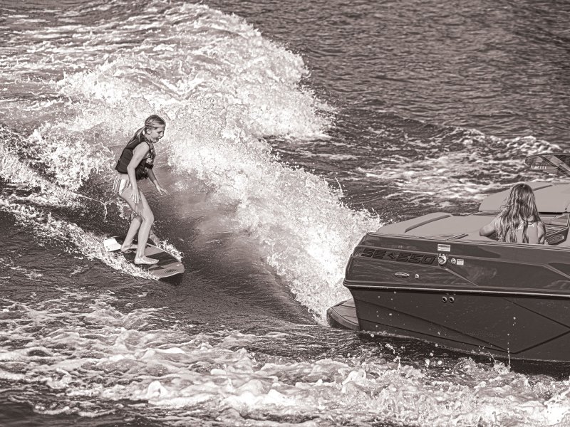 Kid wakesurfing