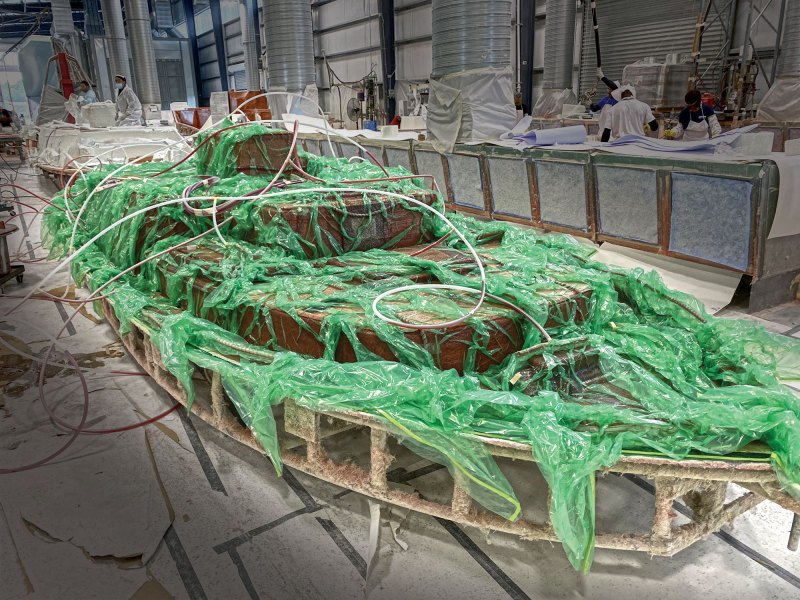 BTG0722-VARIS-1 Resin-infused hull being created at Maverick