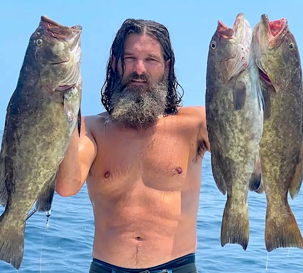 Sascha Scheller with fish