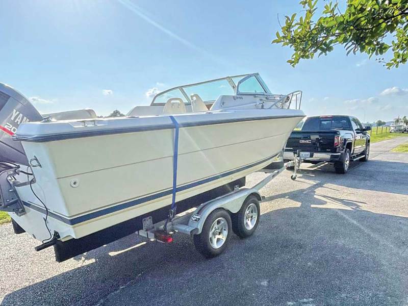 Boat on an old trailer