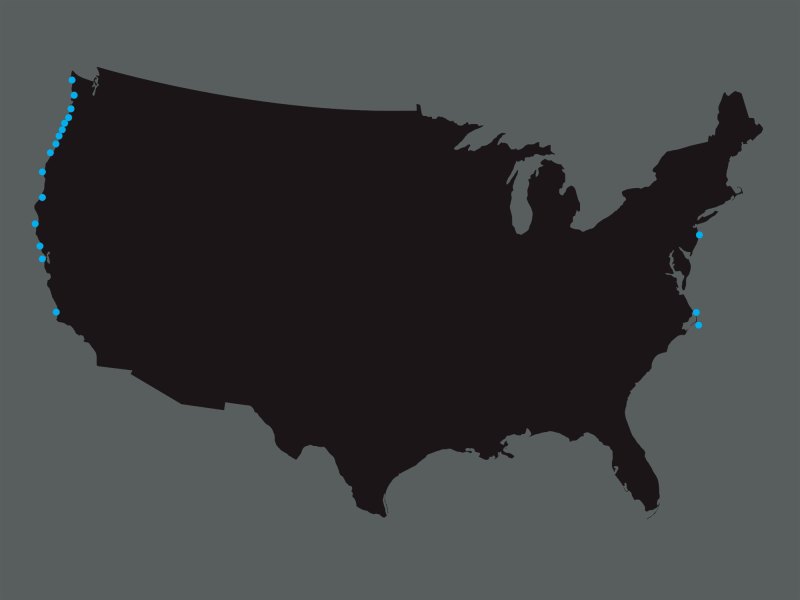 US Coast Guard Surf Stations map