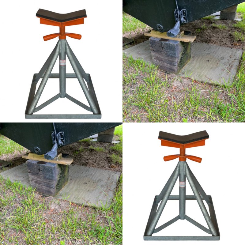 Blocking a boat with stands