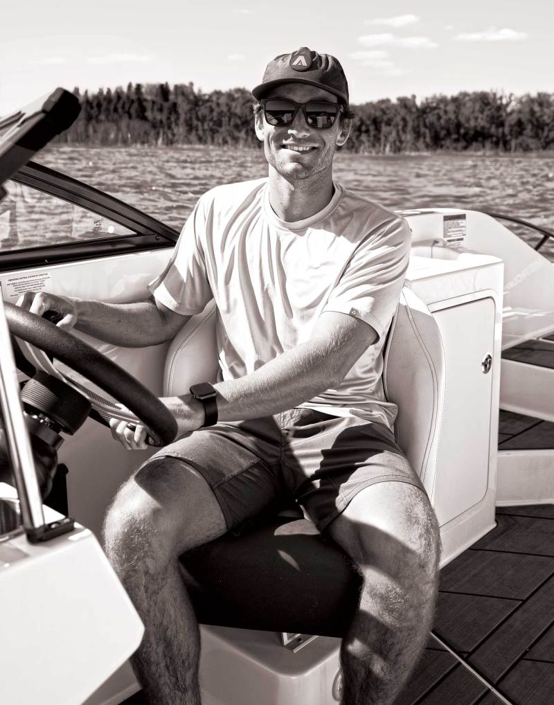 Gordon Harrison at the helm
