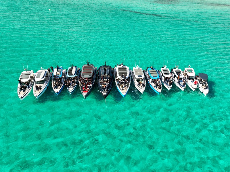 Axopar adventure boats rafted up
