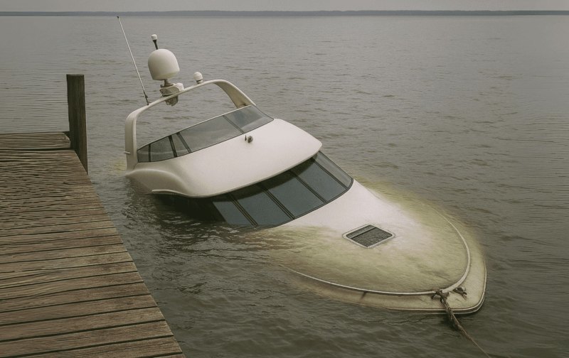 Boat sunk at the dock