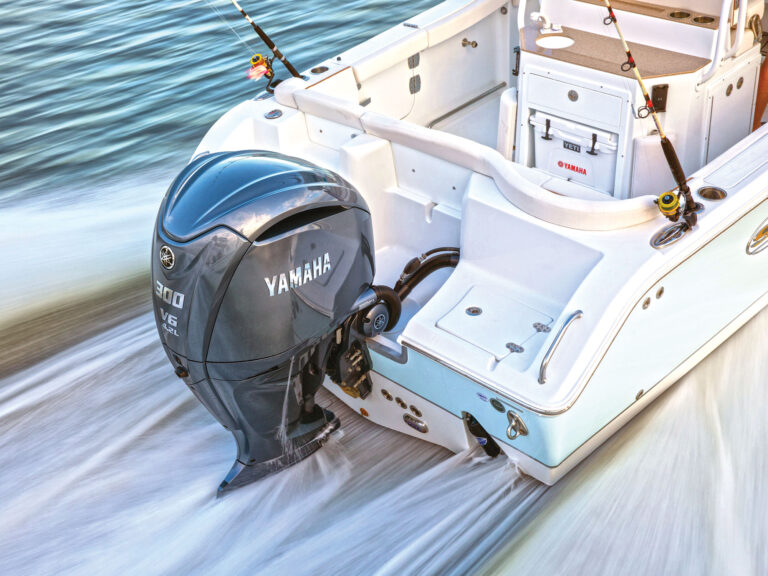 Yamaha outboard on a fishing boat