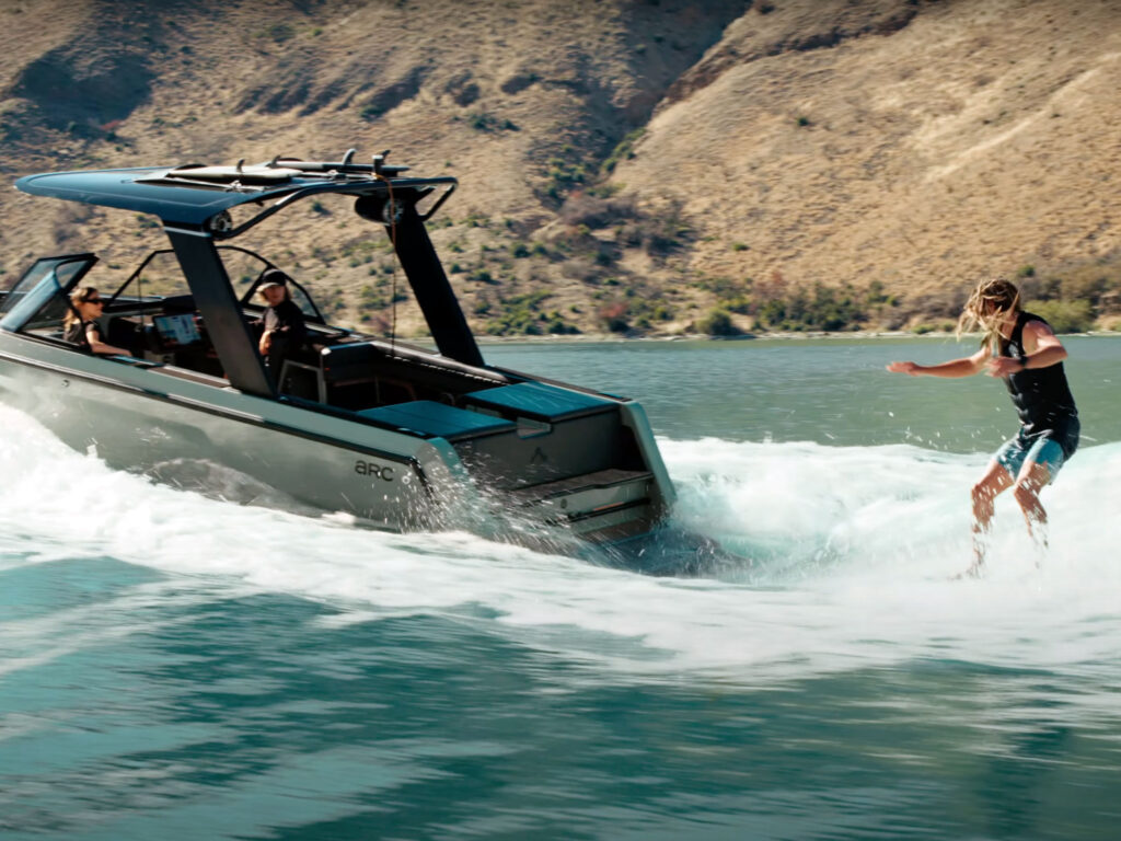 Austin Keen surfing behind an Arc boat