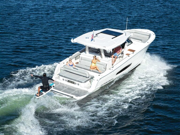 Wakesurfing behind a Regal