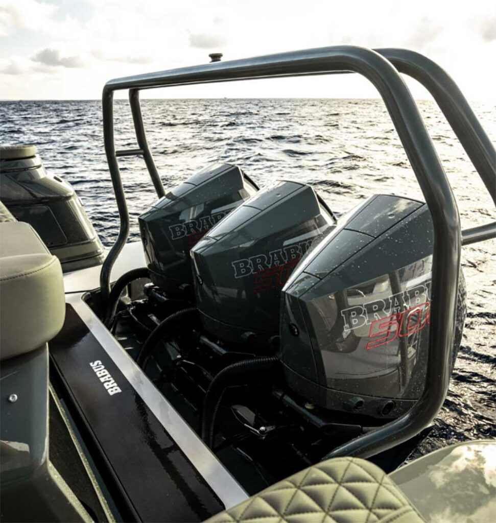 Triple Mercury V8 outboards
