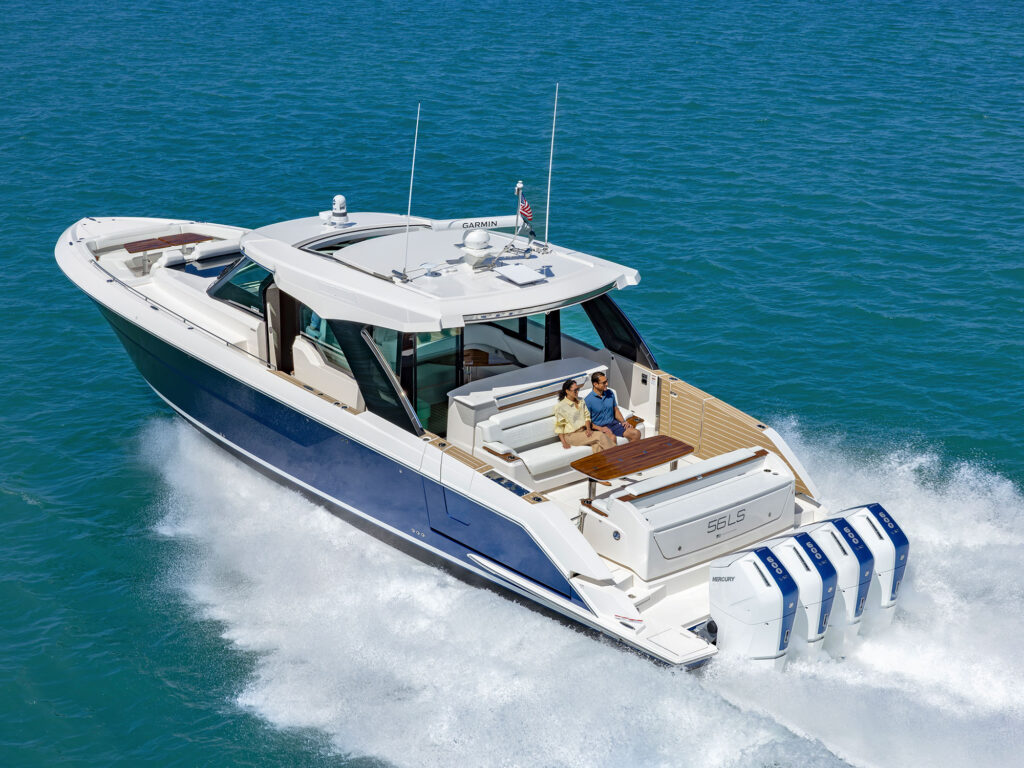 Tiara 56 LS with quad outboards