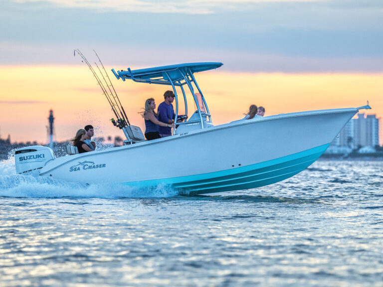 Sea Chaser 22 HFC at sunset