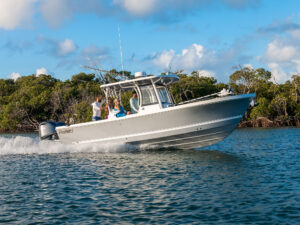 Parker Boats 294 Fathom running near shore