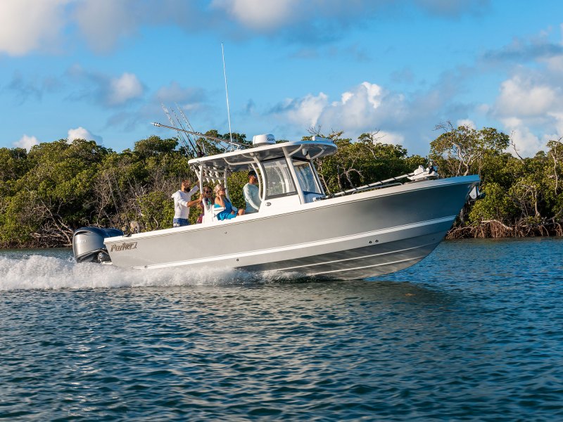 Parker Boats 294 Fathom running near shore