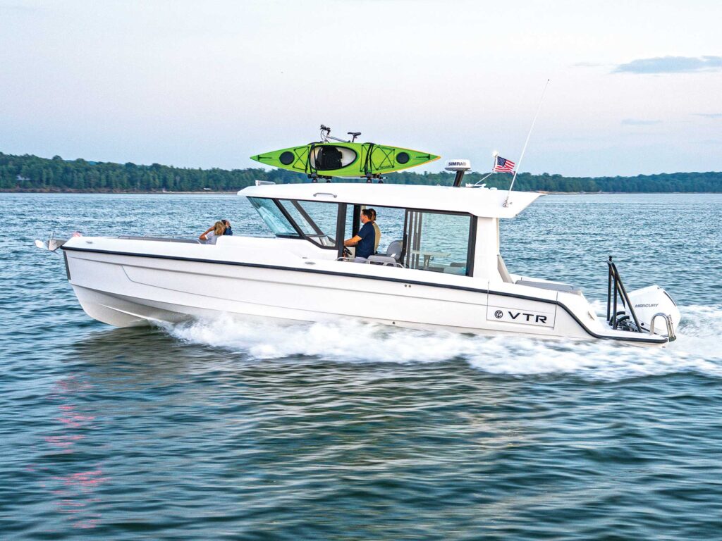 Cruisers Yachts 38 VTR EC out on the lake