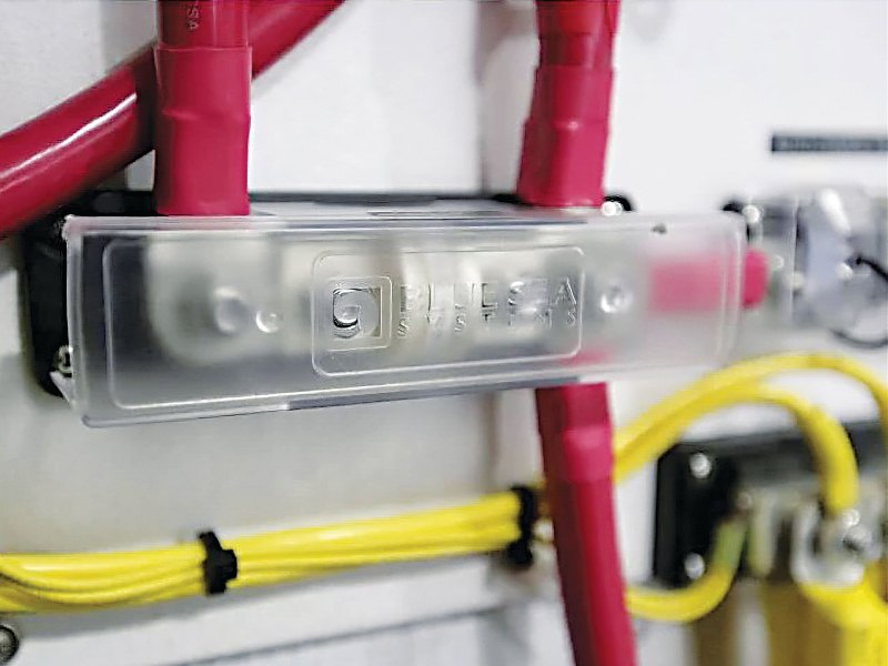 Covered busbar on boat