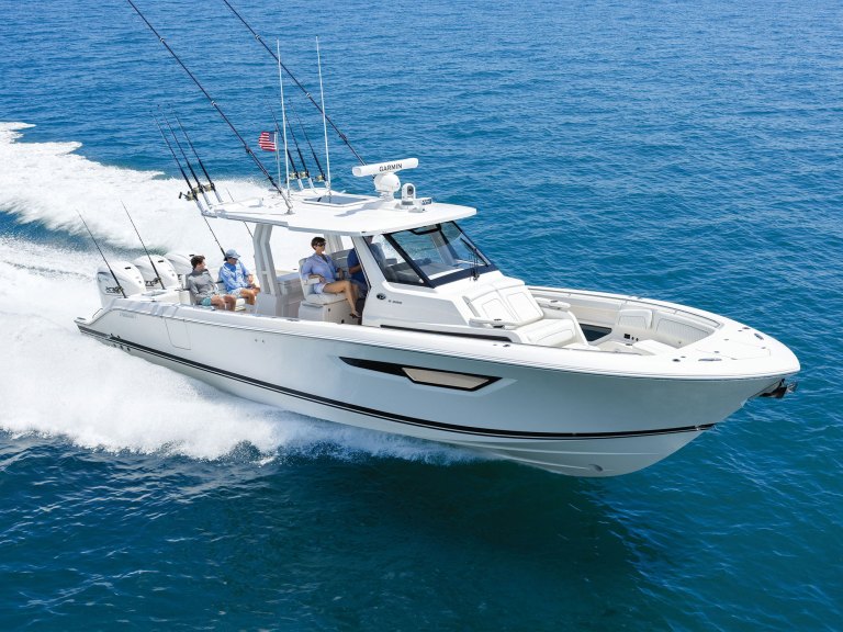 Pursuit S 388 Sport running at sea
