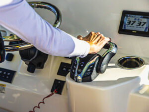 Boater with hand on throttle