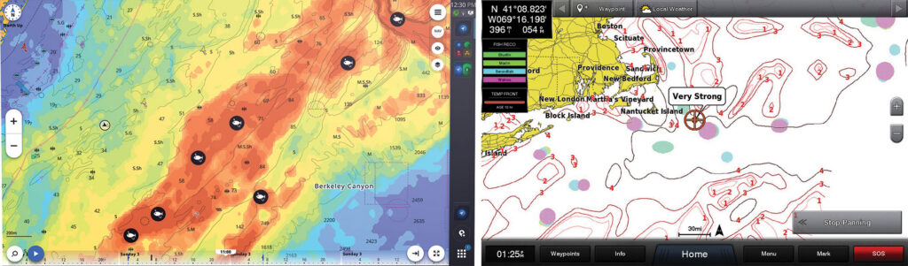 FishCast and Fish Mapping technology on screens